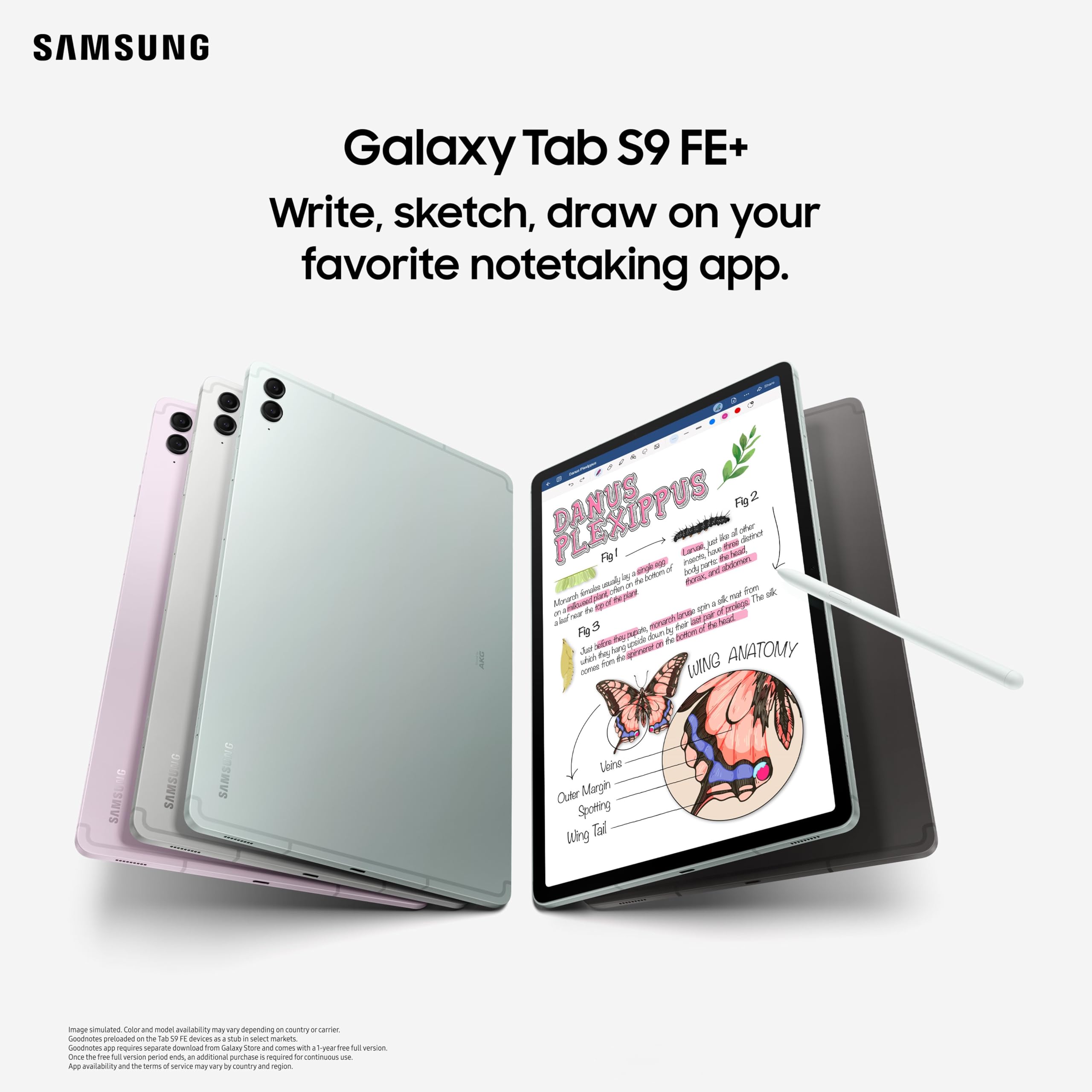 Samsung Galaxy Tab S9 FE ラベンダー Samsung Galaxy Tab S9 FE+, S Pen in-Box, 31.50 cm (12.4 inch